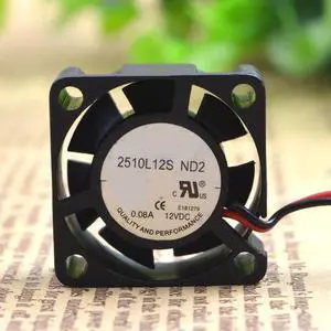 2510L12S ND2 DC 12V 0.08A 2510 25mm 2 wire cooling fan