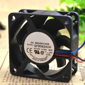 QFR0624UH 6CM 6025 24V 0.26A three-wire big wind quantity double ball cooling fan