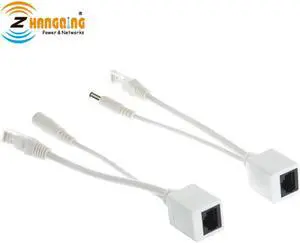 PoE Injector Adapter and Splitter Kit  1Pair a lot with 5.5x2.1 mm DC Male and Female Connector for IP PoE Camera