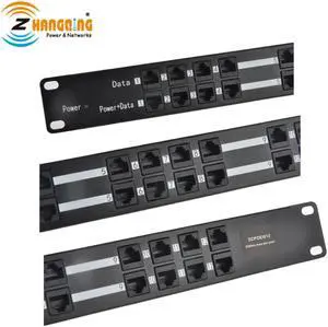 Security 12 Port PoE Injector Passive PoE Patch Panel Including 24V 60W Power Adapter For MikroTik, Ubiquiti