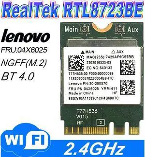 RealTek RTL8723BE NGFF Wlan Wifi BT Bluetooth Card 802.11n for I-B-M / Leno-v-o 04X6025  Y40-70/ Y40-80/ E4030 / E4070 / E4080