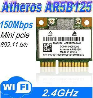 notebook computer  Wlan adapter Atheros AR5B125 wireless 802.11n 150Mbps Wifi half mini PCI-E CARD