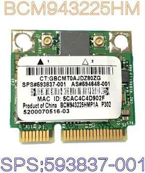 BCM943225HM8L 593837-001 Broadcom Half Mini PCI-E Wireless Card WIFI BCM943225 BCM43225 4322