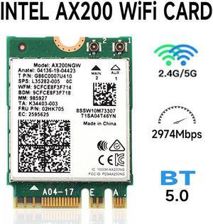 For Intel AX200  Band 2400Mbps Wireless NGFF M.2 Bluetooth 5.0 Wifi Network Card 2.4G/5G 802.11ac/ax WIFI AX200NGW
