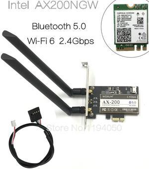 Wireless Desktop for Intel AX200NGW Wi-Fi 6 Bluetooth 5.0 Dual Band 2400Mbps PCI Express Wifi Adapter AX200802.11axWindows 10