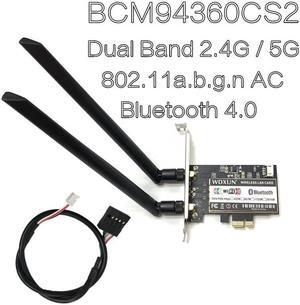WDXUN For Broadcom BCM94360CS2 1200 Mbps 802.11ac PCI-E Wireless WiFi Adapter