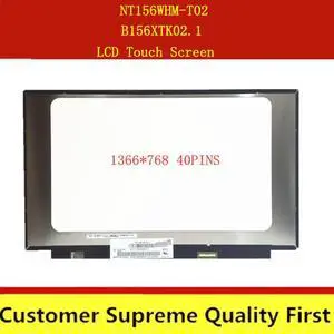 15.6'' HD Panel LCD Touch Screen LED Display Matrix NT156WHM-T02 B156XTK02.1 for Lenovo ideapad 3-15IML05 81WR 1366x768 40 pins