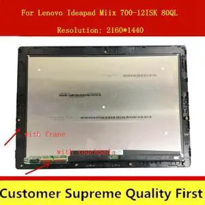 For Lenovo Ideapad MIIX 700 MIIX 4 Series LCD Screen Display+Touch Glass Panel Digitizer Assembly LTL120QL01-001 2160*1440
