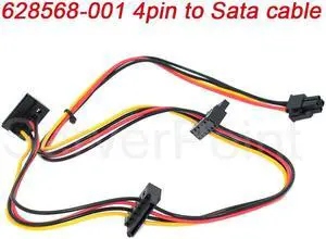 For Pro 6200 Elite 8300 6000 8000  DUAL SATA HDD Optical Drive Power Cable 628568-001 4Pin To Sata Cable