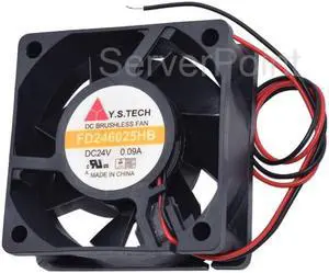 FD246025HB Square Server Cooler Fan Two Pins For Y.S TECH DC 24V 0.09A 60x60x25mm Fan no