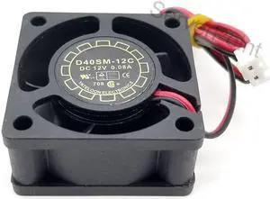 For GP  D40SM-12C DC 12V 0.08A 40x40x20mm 2-wire Server Cooler Fan