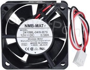 For 2410ML-04W-B79 6025 6CM 12V 0.58A three wire speed dual- ball bearing fan 60*60*24mm