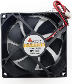 For Y.S TECH FD249225ES-N DC 24V 0.24A 92x92x25mm Server Cooler Fan