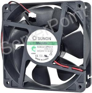 For Sunon KDE2412PMV1 DC 24V 9.9W  120*120*38MM 12CM 2-Wire Square Cooling Fan