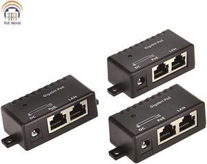 power over ethernet Gigabit Passive PoE injector/splitter wall Mount Network Patch Panel with 2.1mm x 5.5mm DC connector