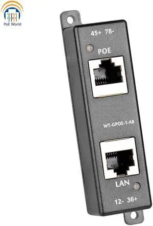 Gigabit PoE Injector Passive PoE Injector/Splitter for 802.3at orPoE+ ModeA B with Dual DC inputs