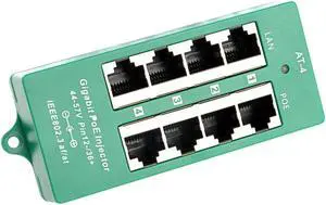 PoE World 4 Port Active Gigabit Mode A PoE Injector IEEE802.3af/at Power Over Ethernet Connector For IP Camera VOIP Phone