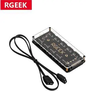 RGEEK 5V 3-pin RGB 10 Hub Splitter SATA Power 3pin ARGB Adapter Extension Cable for ASUS AURA SYNC MSI ASRock RGB LED w/Case