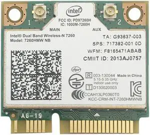 Dual Band 2.4G/5G Intel wireless-N 7260 7260NB 7260HMW NB PCI-E 300Mbps 802.11N Wireless Notwork Card for Laptops SPS 717382-001
