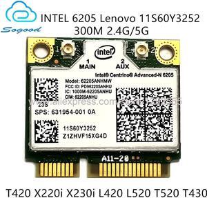 62205ANHMW 60Y3252 11S60Y3252 for Lenovo Thinkpad T420 X220i X230i L420 L520 T520 W520 T430 Wireless Card INTEL  Advanced-N 6205