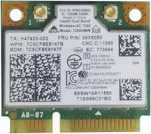 Dual Band Wireless Intel 7260 7260ac 7260HMW 802.11ac Mini PCI-E Wifi BT4.0 Card 04X6090 867M For Lenovo IBM Thinkpad S310 S410