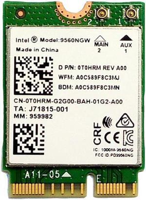 Wlan for Intel 9560NGW 1733Mbps NGFF dual band 2.4G+5G 802.11 ac a/b/g/n wifi+bluetooth 5.0 D P/N 0T0HRM Wireless Network Card
