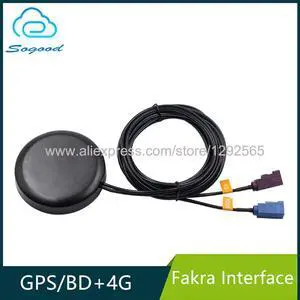 3dBi 1575.42MHz GPS+4G+BD Combo Antenna magnet Fakra interfac RG174 3M cable Car Navigation Satellite positioning Communication
