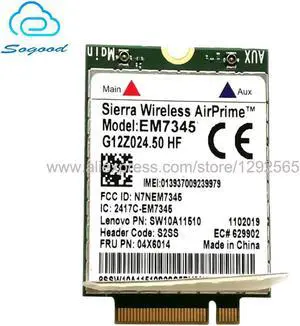 GOBI5000 EM7345 4G Module NGFF M.2 WWAN 04X6014 LTE/HSPA+ Card For IBM Lenovo Thinkpad T440 T450S T540P W540 L440 X240 X1