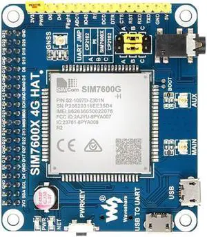 SIMCOM LTE Cat4 module SIM7600G-H Raspberry Pi 4G Module Expansion Board GNSS Module Global Communication Compatible with 3G/2G SIMCOM LTE Cat4 module SIM7600G-H Raspberry Pi 4G Module Expansion Board GNSS Module Global Communication Compatible with 3G/2G