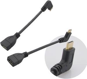 15CM High Speed 90 Degree Mini  HDMI-compatible Right-toward Male to HDMI Female Cable Adapter Connector (Right-Toward)