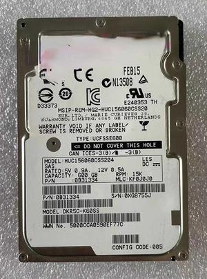 For HGST/Hitachi HUC156060CSS204 DKR5C-K60SS 600G 15K SAS 12Gb hard drive