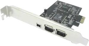 PCIe 3 Ports 1394A Firewire Expansion Card PCI Express to IEEE 1394 Adapter Controller 2 x 6 Pin And 1 x 4 Pin For Desktop PC