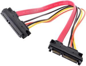 SATA III 3.0 7+15 22 Pin SATA Male to Female Data Power Extension Cable 30cm Red Color