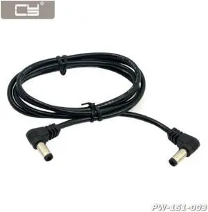 DZ  DC Power 5.5 x 2.1mm / 2.5mm Male to 5.5 2.1/2.5mm Male Plug Cable 90 Degree Right Angled 60cm