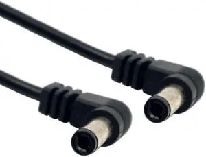 DC Power Cable DC Power 5.5 x 2.1mm / 2.5mm Male to 5.5 2.1/2.5mm Male Plug Cable Right Angled 90 Degree 60cm Power to DC Cable