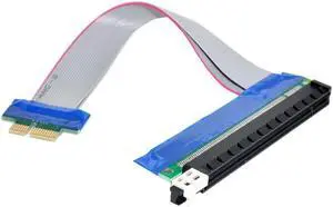 DZ PCI-E Express 1x to 16x Extension Flex Cable Extender Converter Riser Card Adapter 20cm