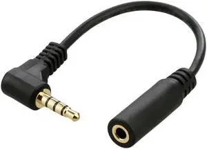 Audio Cable Jack Extender Audio Connector 3.5mm 4 poles Audio Stereo Male to Female Extension Cable 10cm Black