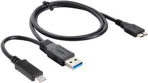 Type-C & USB3.0 Combo USB-C USB 3.1 Type-A Host to Micro USB 3.0 Target Data Cable for Disk