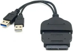 1set USB 3.0 to SATA 22Pin & SATA to 16Pin Micro SATA Adapter for 1.8" 2.5" Hard Disk Driver With Extral USB Power Cable