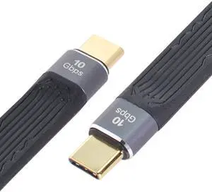 Male to Male Slim FPC Data Cable Type-C USB-C USB 3.1 10Gbps Flat for Laptop & Phone 13cm Male to Male Slim FPC Data Cable Type-C USB-C USB 3.1 10Gbps Flat for Laptop & Phone 13cm