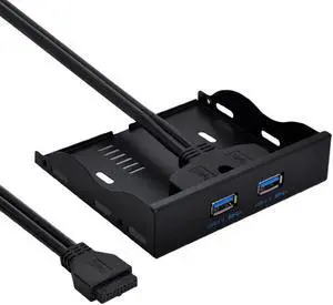 U3-045 Motherboard  20 Pin to USB 3.0 two 2 Ports Front Panel Bracket Cable for 3.5" Floppy Internal Disk Bay 0.5m