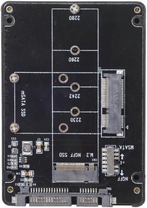 SATA 3.0 to Combo M.2 NGFF B-key & mSATA SSD Adapter Converter Case Enclosure with Switch 2 in 1