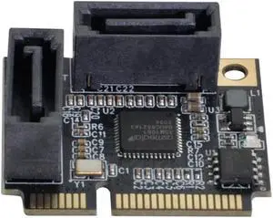 Mini PCI-E PCI Express to SATA 3.0 Dual Ports Adapter Converter Hard Drive Extension Card