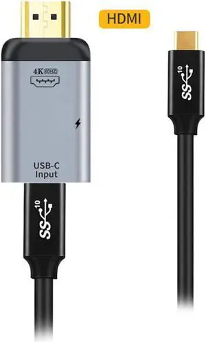 HDTV Sink HDTV & PD Power to 100W 10Gbps Cable & USB-C Type C Female Source Adapter 4K 60hz 1080p for Phone & Laptop