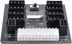 ATX PSU Server Power Board 24Pin to IDE 8x 4Pin +2x 6Pin Power Supply Board for CHIA ETH BTC Mining Miner