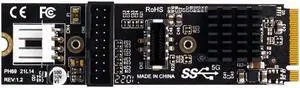 For Motherboard M-Key Express Card VL805 Adapter 5Gbps Type-E USB 3.1 Front Panel Socket & USB 2.0 to NVME NGFF For Motherboard M-Key Express Card VL805 Adapter 5Gbps Type-E USB 3.1 Front Panel Socket & USB 2.0 to NVME NGFF