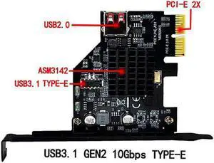 PCI E USB Adapter Converter USB 3.1 Front Panel Socket & USB 2.0 to PCI-E Express Card Adapter for Motherboard