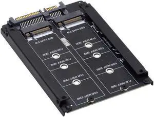 Dual NGFF B+M Key M.2 SSD Card JBOD Raid0 Span Bridge to 2.5inch SATA Combo HDD Disk Drive Enclosure