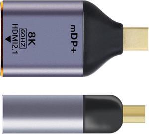 8K 60hz UHD 4K Mini-DP to HDMI Male Monitor Adapter Connector Mini DisplayPort 1.4 Source to HDMI 2.0