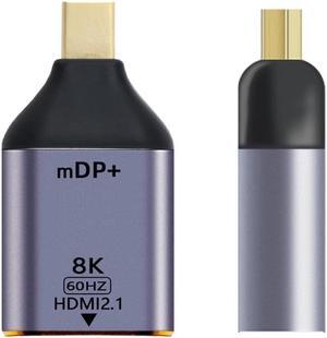 Mini DisplayPort 1.4 Source to HDTV 2.0 Display 8K 60hz UHD 4K Mini-DP to HDTV Male Monitor Adapter Connector